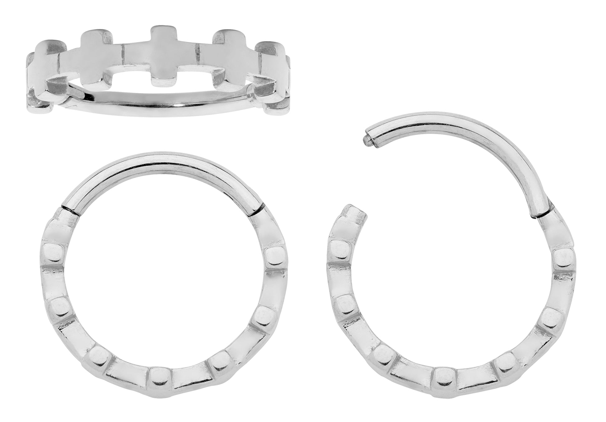 14K White Hinged 18 mm Hoop Earrings | Stuller