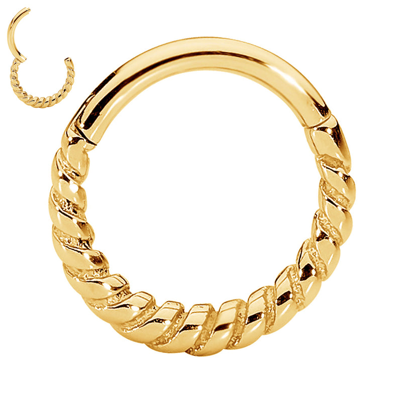 1 Piece 16G Stainless Steel Twist Hinged Hoop Segment Ring Piercing Earring