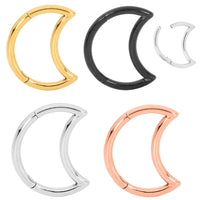1 Piece 18G Titanium Moon Hinged Hoop Segment Ring Sleeper Earring Body Piercing