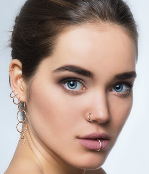 1 Pair Solid 9ct Yellow Gold Polished Hinged Hoop Sleeper Earrings