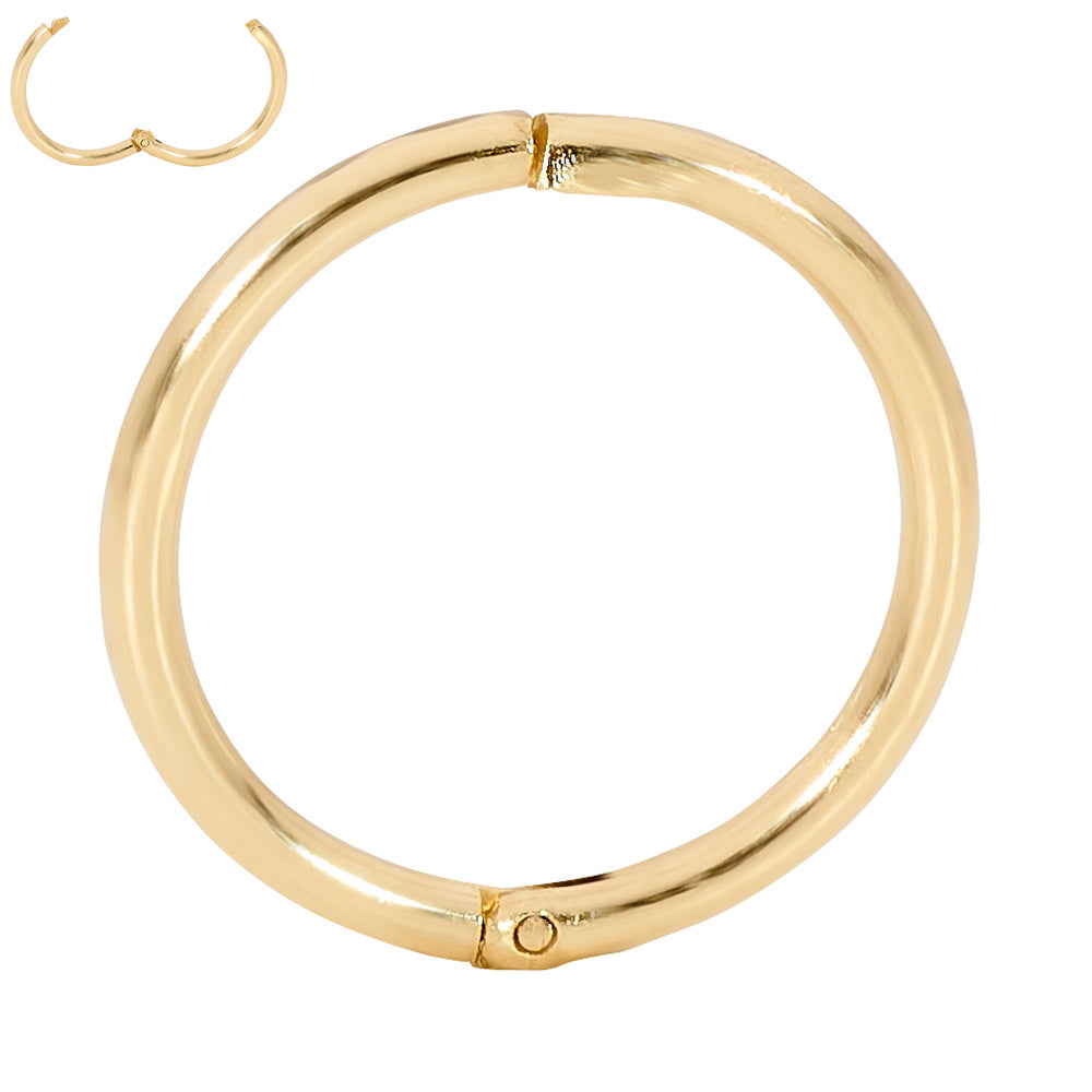1 Piece Solid 9ct Yellow Gold Polished Hinged Hoop Sleeper Earring Body Piercing