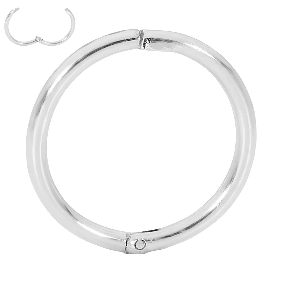 1 Piece 18G Sterling Silver Polished Hinged Hoop Segment Nose Ring Piercing Earring