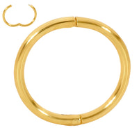 1 Piece 22ct Gold Plated Sterling Silver Polished Hinged Hoop Sleeper Earring Body Piercing