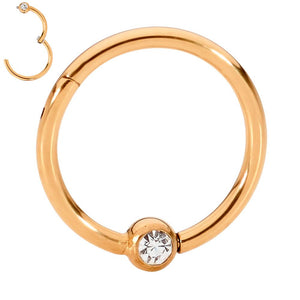 1 Piece 16G Stainless Steel Gem BCR Ball Closure Ring Hinged Hoop Segment Ring Piercing Earring