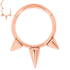 1 Piece 16G Stainless Steel Spike Hinged Hoop Segment Ring Piercing Earring