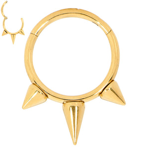 1 Piece 16G Stainless Steel Spike Hinged Hoop Segment Ring Piercing Earring
