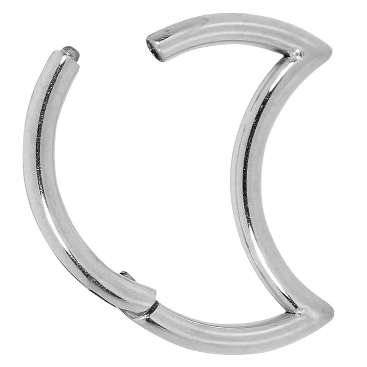 1 Piece 18G Titanium Moon Hinged Hoop Segment Ring Sleeper Earring Body Piercing