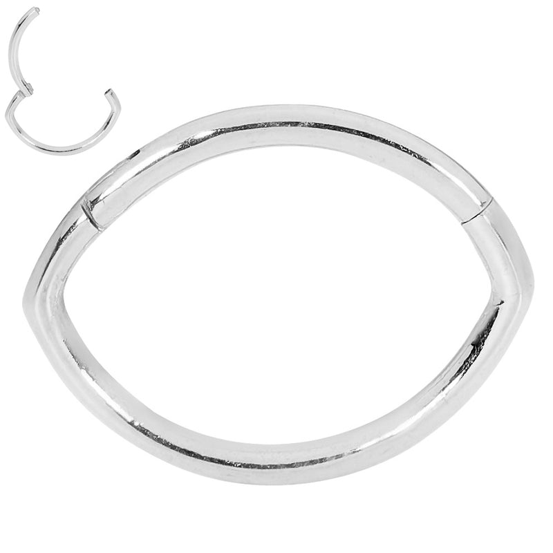 1 Piece 16G Stainless Steel Oval Hinged Hoop Segment Ring Piercing Earring