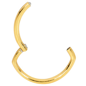 1 Piece 16G Stainless Steel Oval Hinged Hoop Segment Ring Piercing Earring