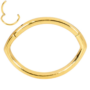 1 Piece 16G Stainless Steel Oval Hinged Hoop Segment Ring Piercing Earring
