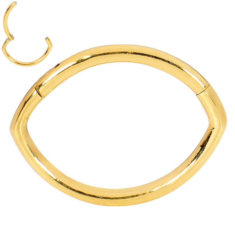1 Piece 16G Stainless Steel Oval Hinged Hoop Segment Ring Piercing Earring