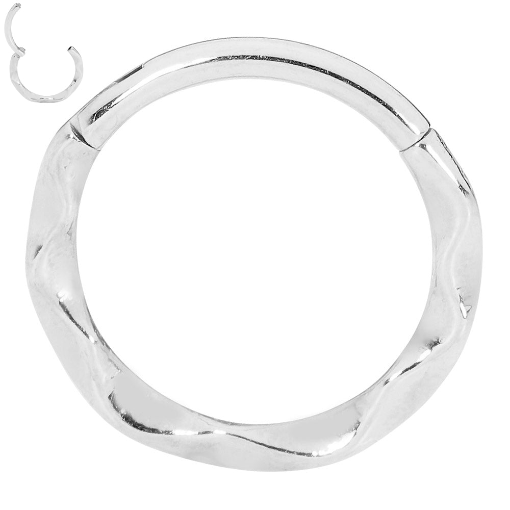 1 Piece 16G Stainless Steel Twist Hinged Hoop Segment Ring Piercing Earring
