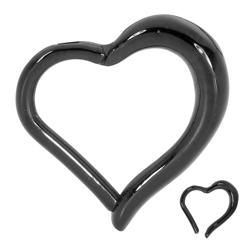 1 Piece 16G Stainless Steel Heart Hinged Hoop Segment Ring Piercing Earring