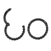 1 Pair 16G Stainless Steel Twist Hinged Hoop Segment Rings Sleeper Earrings